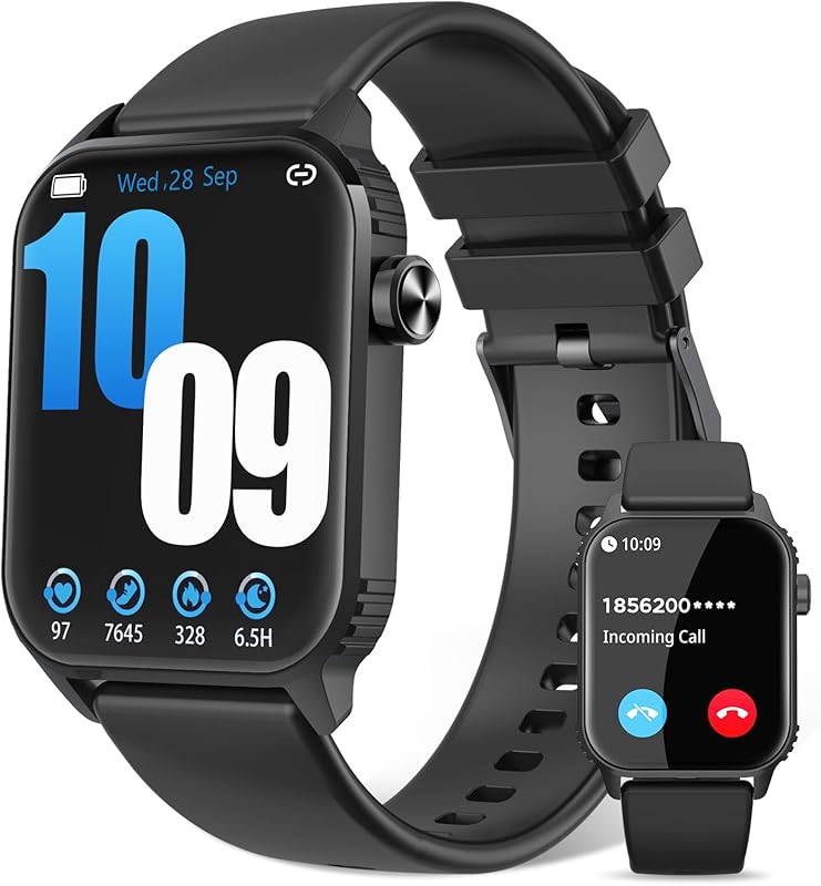 DIVOAZBVO Smartwatch Touchsreen Waterproof Bluetooth Black