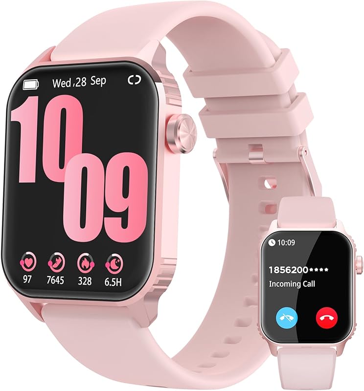 DIVOAZBVO Watches Smartwatch Waterproof Bluetooth Pink